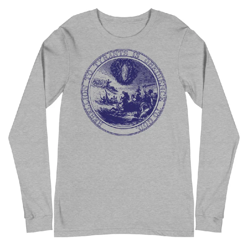 Rebellion to Tyrants is Obedience To God Franklin Motto Long Sleeve Tee Dynamic Women's Moto
