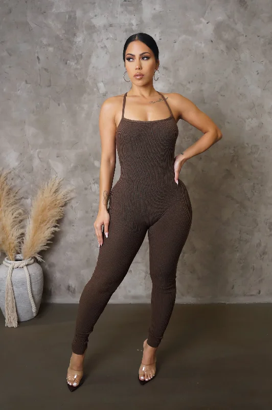 My Enjoyment Jumpsuit - Brown Unique Women's Upcycled