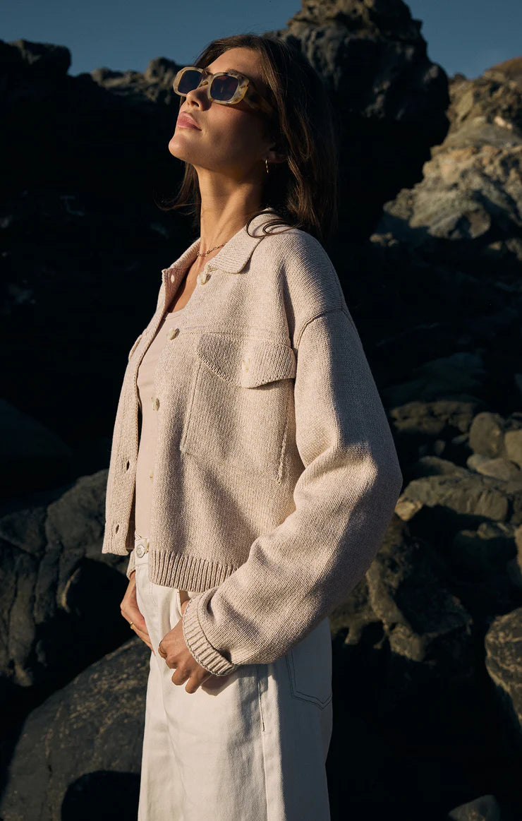 Cielo Knit Jacket Sleek Women's Metallic