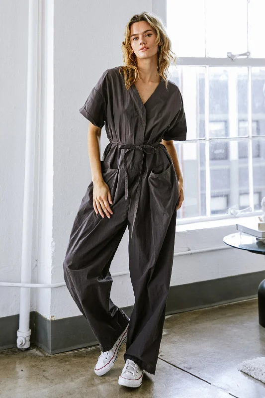 SAY IT AGAIN WOVEN JUMPSUIT Classic Women's Pin - striped