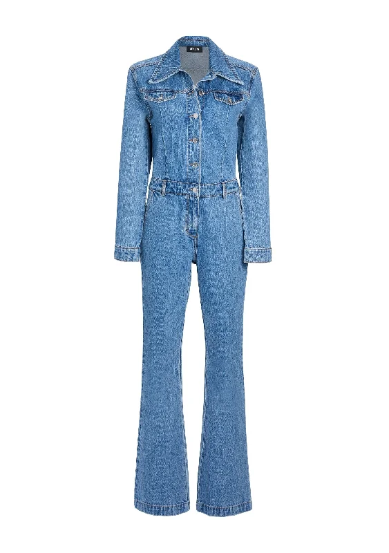 Mabel Fitted Denim Jumpsuit Bold Women's Statement