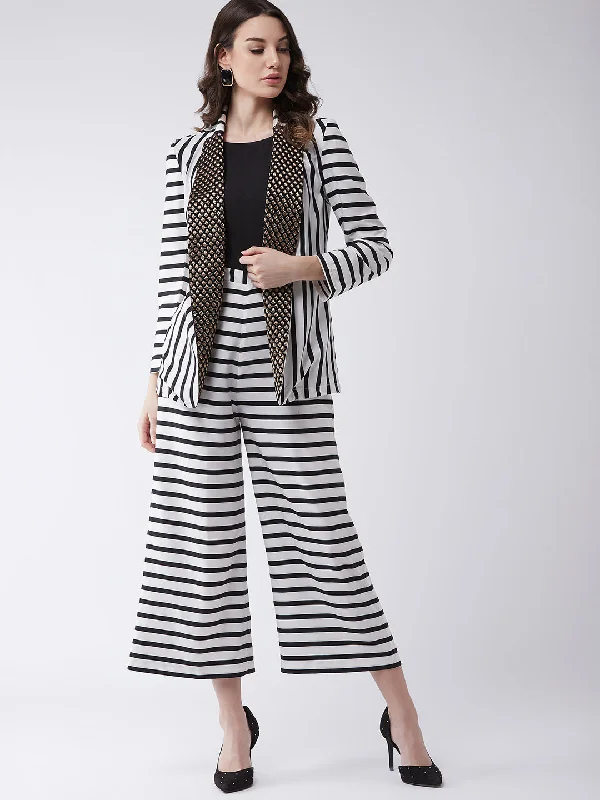 Stripes Jumpsuit With Blazer Streetwear Style for 