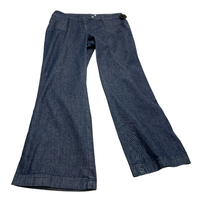 Jeans Wide Leg By Jones New York In Blue Denim, Size: 14 Elegant Women's 
