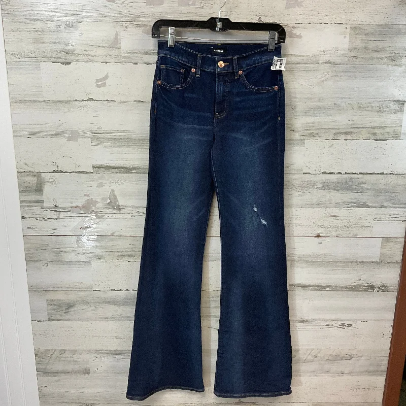 Jeans Flared By Express In Blue Denim, Size: 00 Elegant Women's Formal 