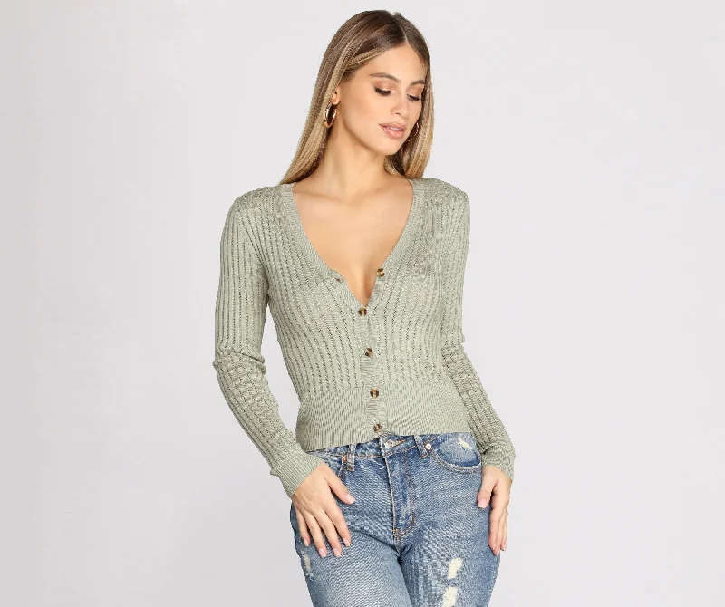 Such A Casual Vibe Knit Cardigan Refined Women's Hand - crafted