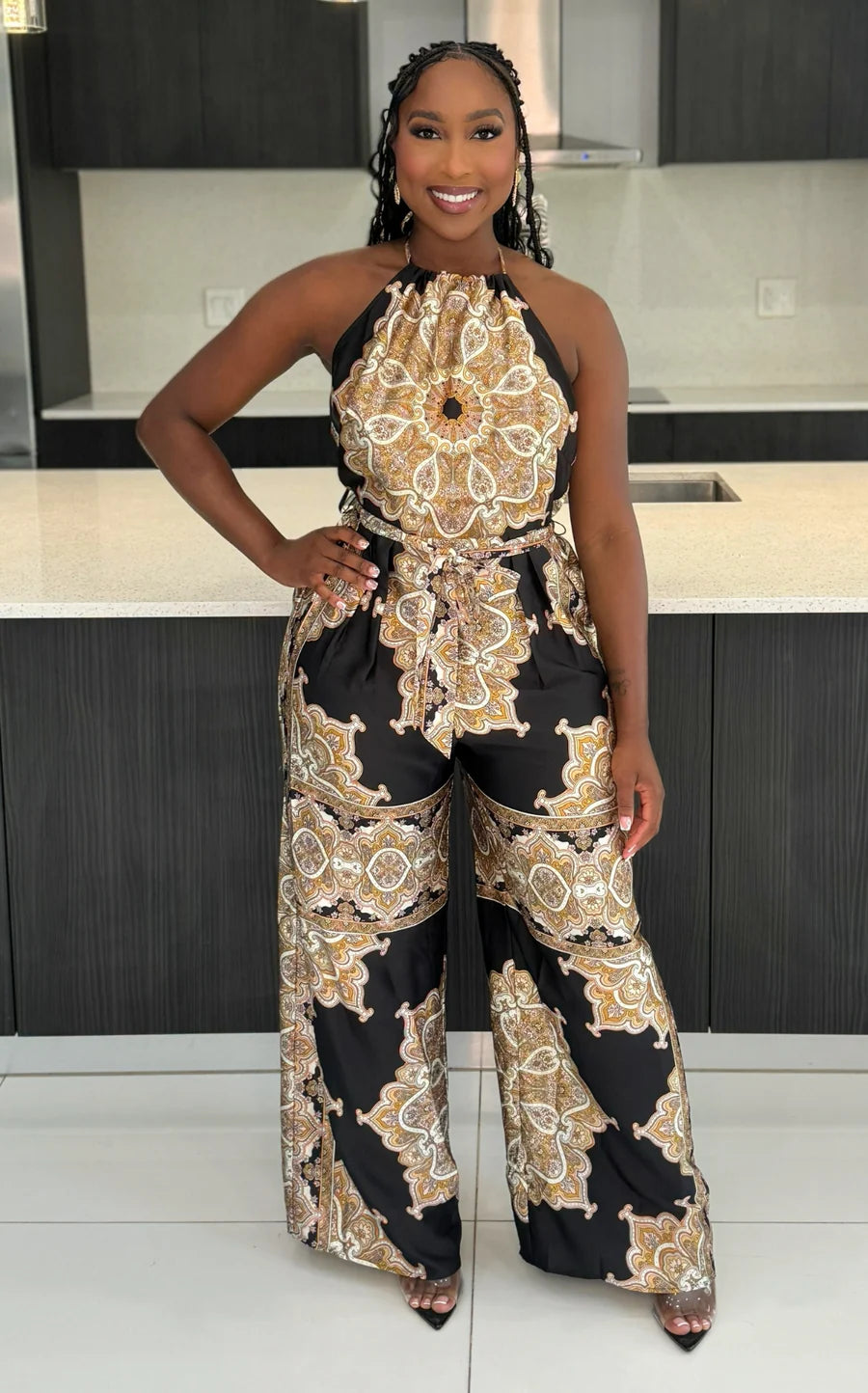 Feeling Inspired Jumpsuit - Black Classic Women's Tweed