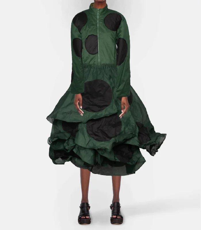 Goen Puffer Jacket In Pine Bold Women's Statement