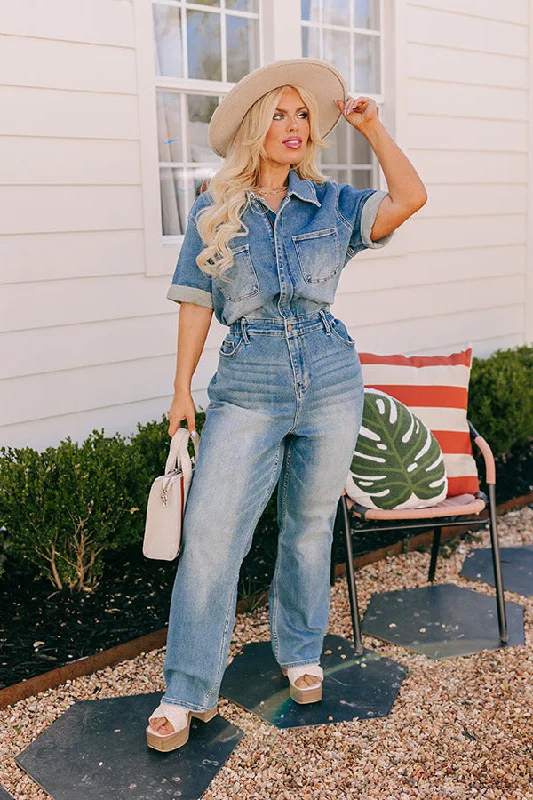 Judy Blue The Lyla Denim Jumpsuit Curves Stylish Women's Neon