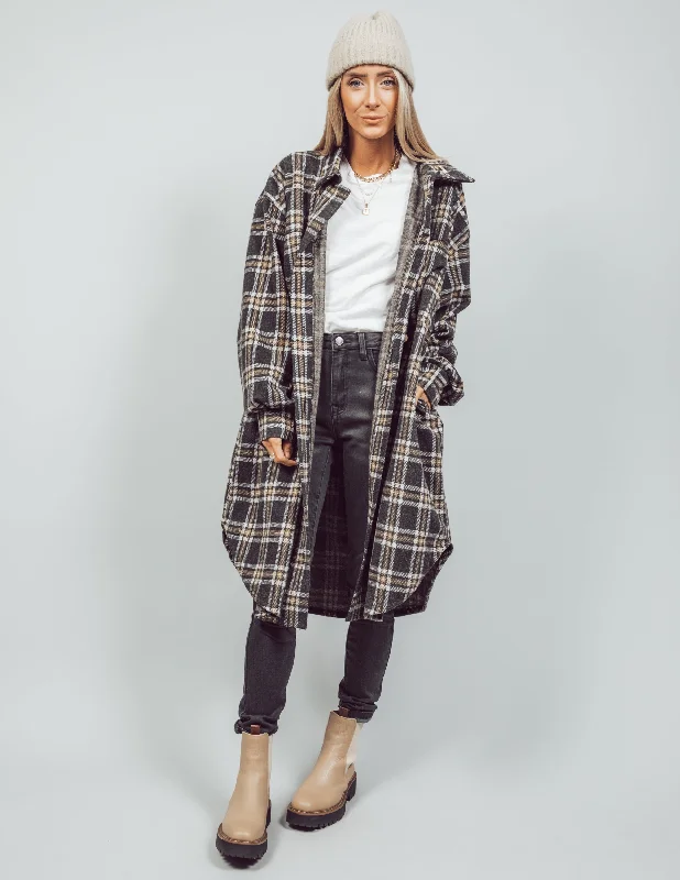 Libby Plaid Shacket Elegant Women's Formal 