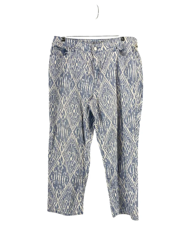 Jeans Cropped By Chicos In Blue Denim, Size: 10 Gym