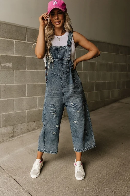 Corina Distressed Overalls Stylish Women's Tropical 