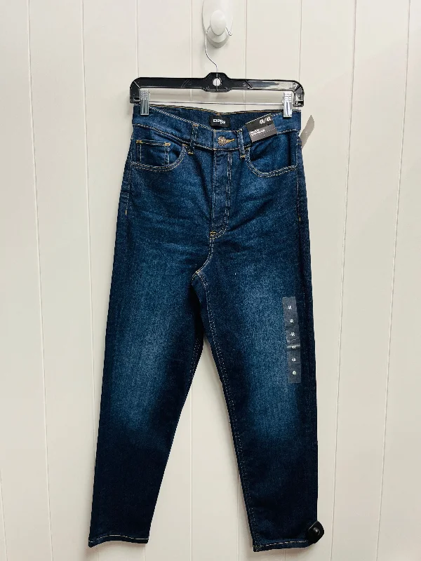 Jeans Straight By Express In Blue Denim, Size: 4 British Gentlewoman Style