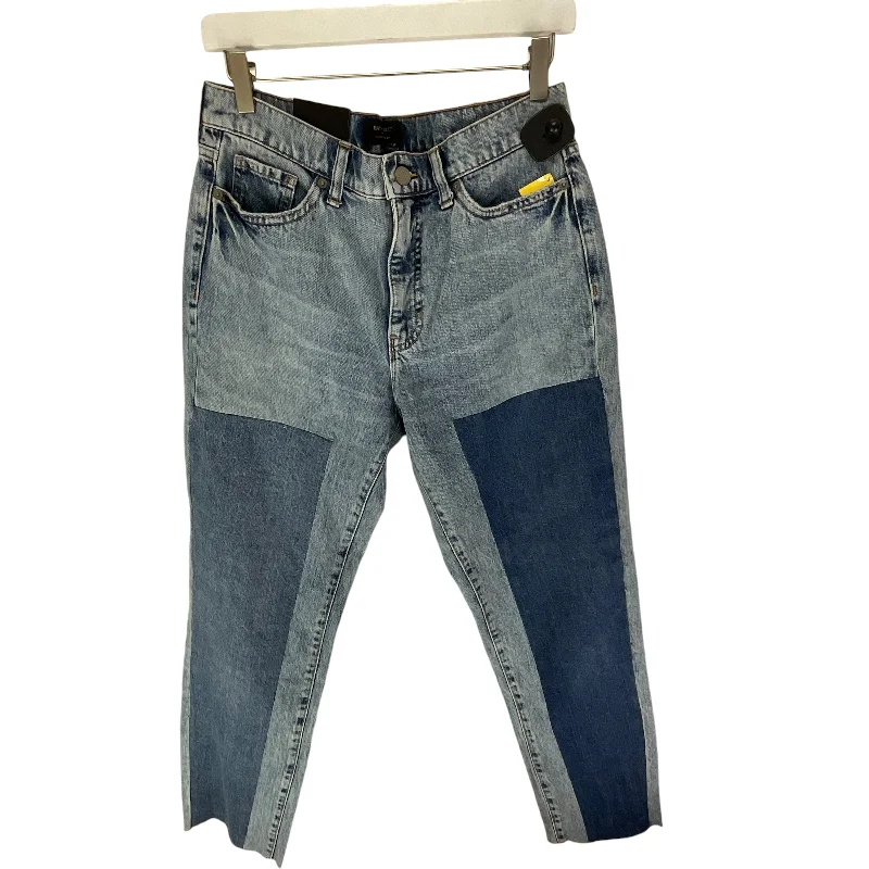 Jeans Straight By Banana Republic In Blue Denim, Size: 8 Sleek Women's Metallic