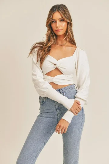 Kenzi Twist Cutout Long Sleeve Top - Final Sale European