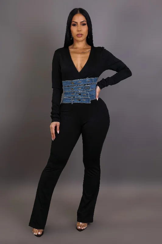 Pretty Whispers Jumpsuit - Black Cool Women's Distressed