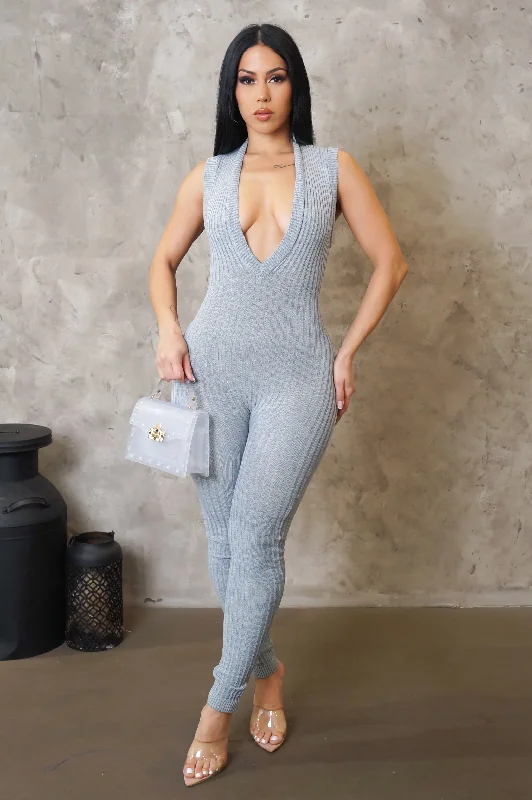 What A Night Jumpsuit - Blue / Grey Refined Women's 