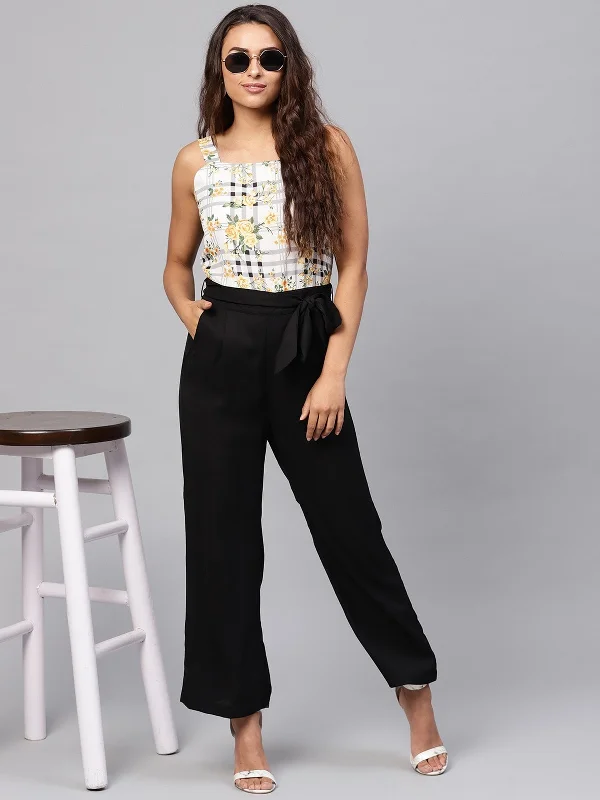 Floral Strappy Jumpsuit Cashmere