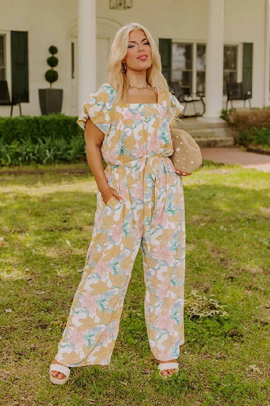 Catalina Island Floral Jumpsuit Curves Dynamic Women's Moto