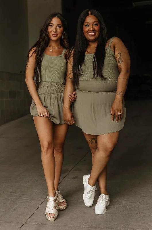 Courtside Romper - Olive Sustainable Organic