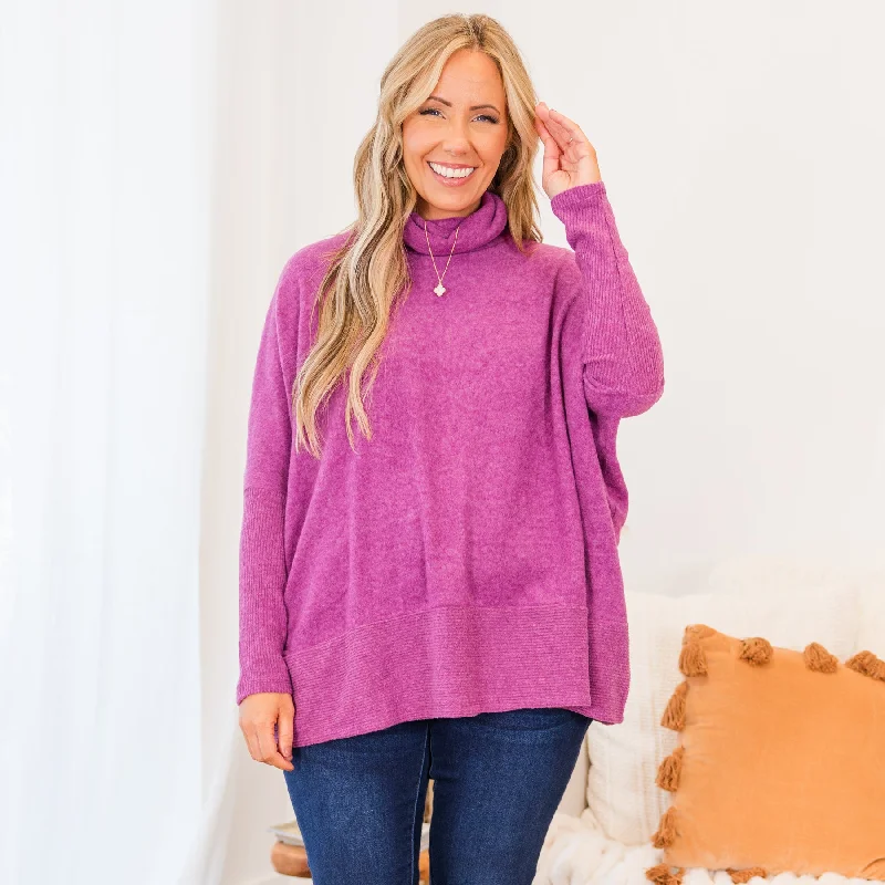 Mind Made Up On You Sweater, Light Plum Practical Women's Multi - 