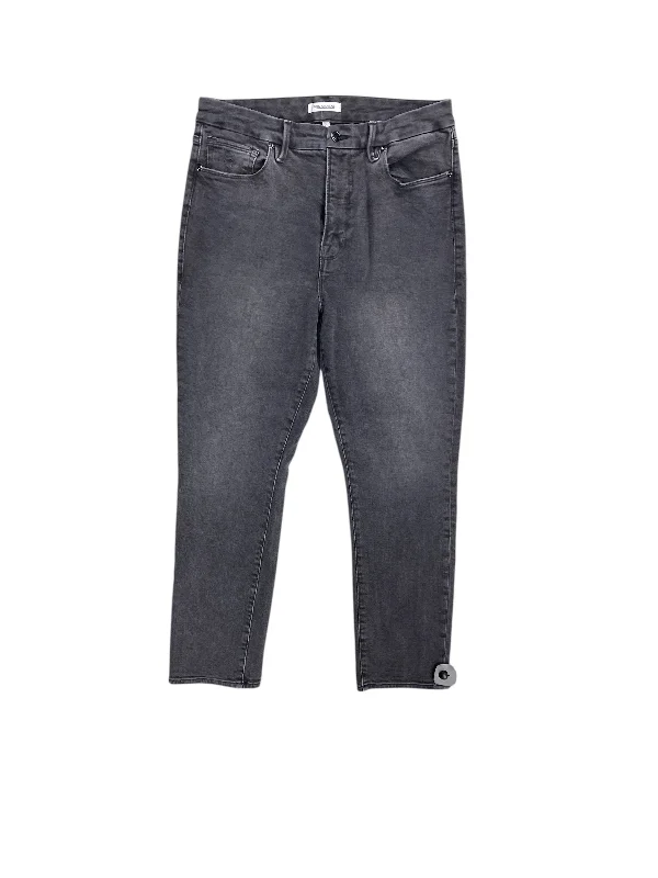 Jeans Straight By Good American In Black, Size: 14 European