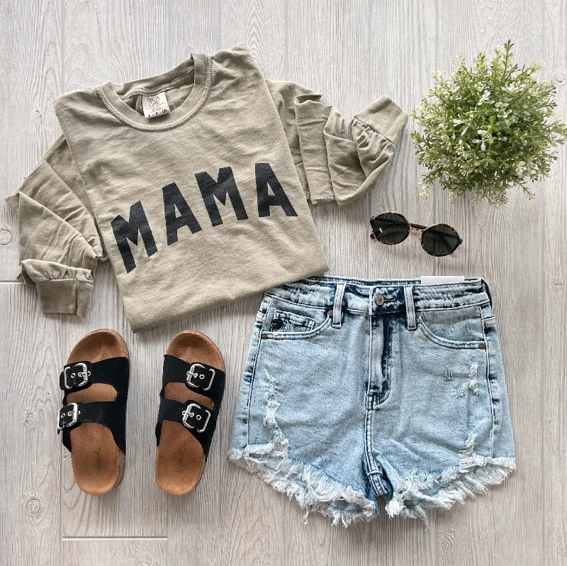 MAMA • Khaki Long Sleeve Traditional Women's Wool