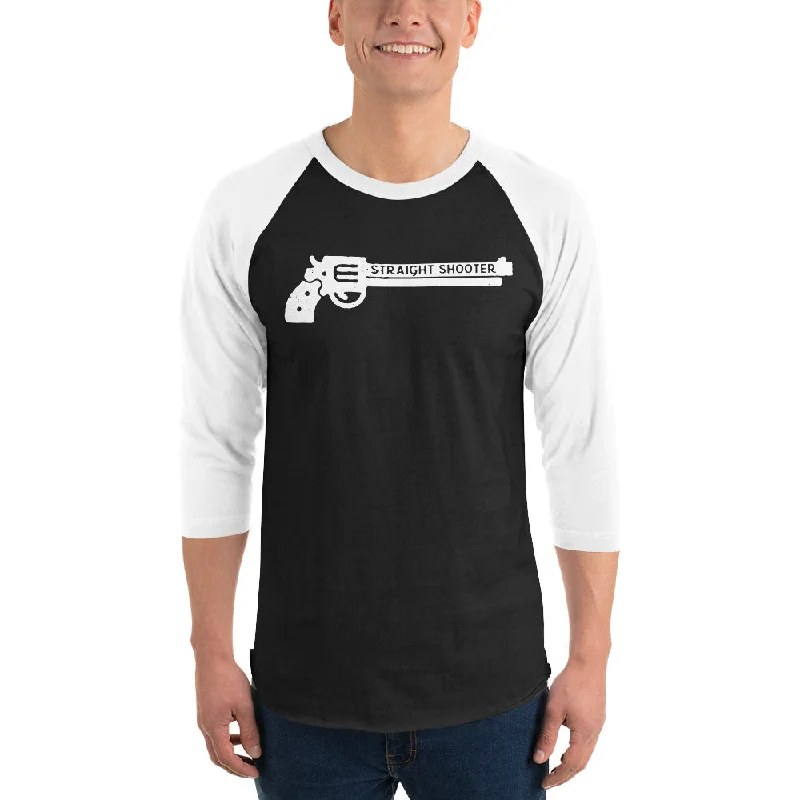 Straight Shooter 3/4 Sleeve Raglan Shirt Hip Women's Retro