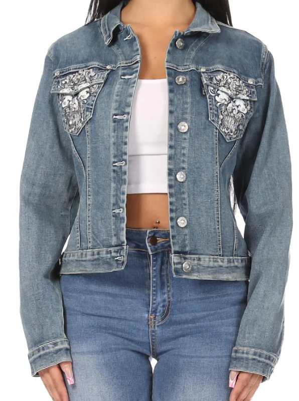 Super Cool Denim Jacket In Blue Disco