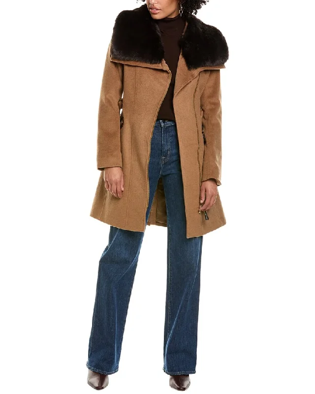 Via Spiga Wool-Blend Coat Stylish Women's Neon