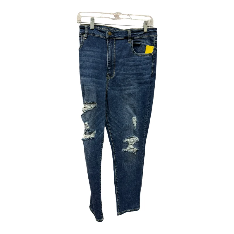 Jeans Straight By American Eagle In Blue Denim, Size: 18 Cashmere