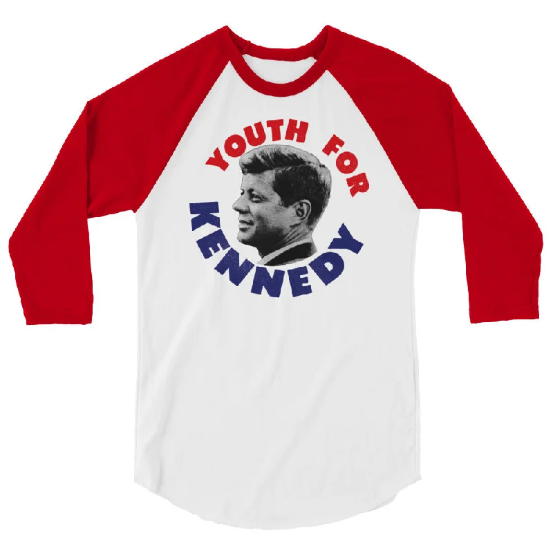 Youth For Kennedy Retro 3/4 Sleeve Baseball Raglan Relaxed Women's 