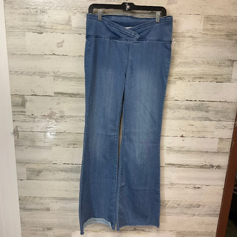 Jeans Flared By CELLO In Blue Denim, Size: Xl Dapper Women's Bow - adorned