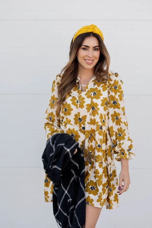 Flawlessly Floral Tassel Accented Dress Classic Women's Pin - striped
