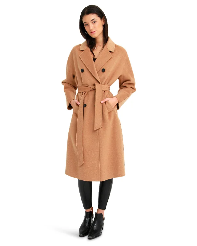 Boss Girl Double-Breasted Wool Coat Elegant Women's 