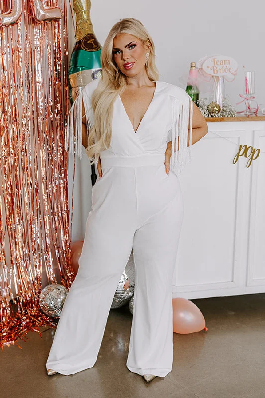 Luxury Excursions Jumpsuit in Ivory Curves Laid - back Women's Vibe