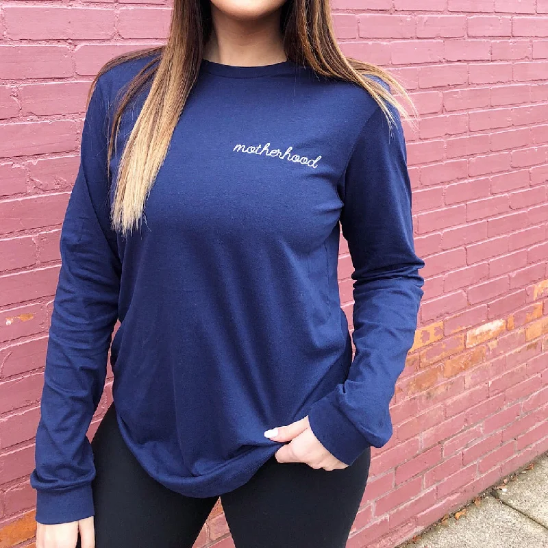 Motherhood Long Sleeve • Navy Luxurious Women's High -  end