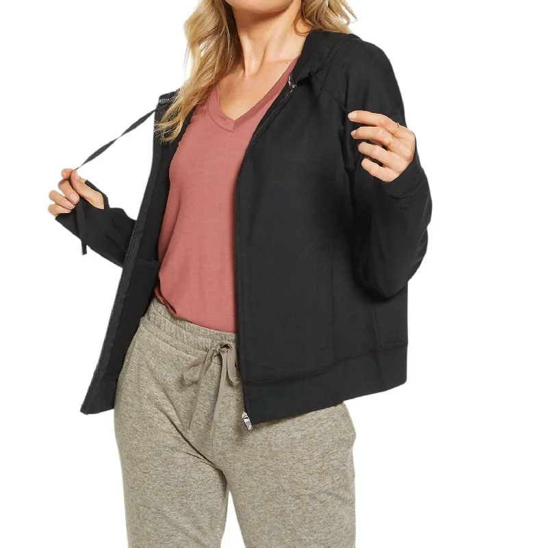 Simona Hoodie Jacket In Black Traditional Women's 