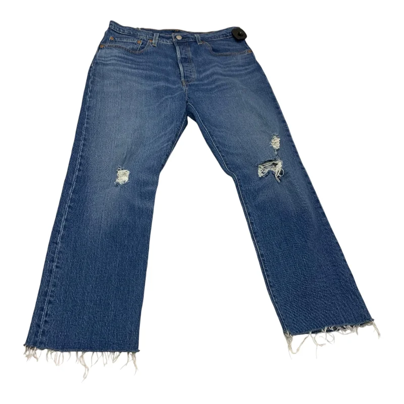 Jeans Straight By Levis In Blue Denim, Size: 12 Stylish Women's Tropical 