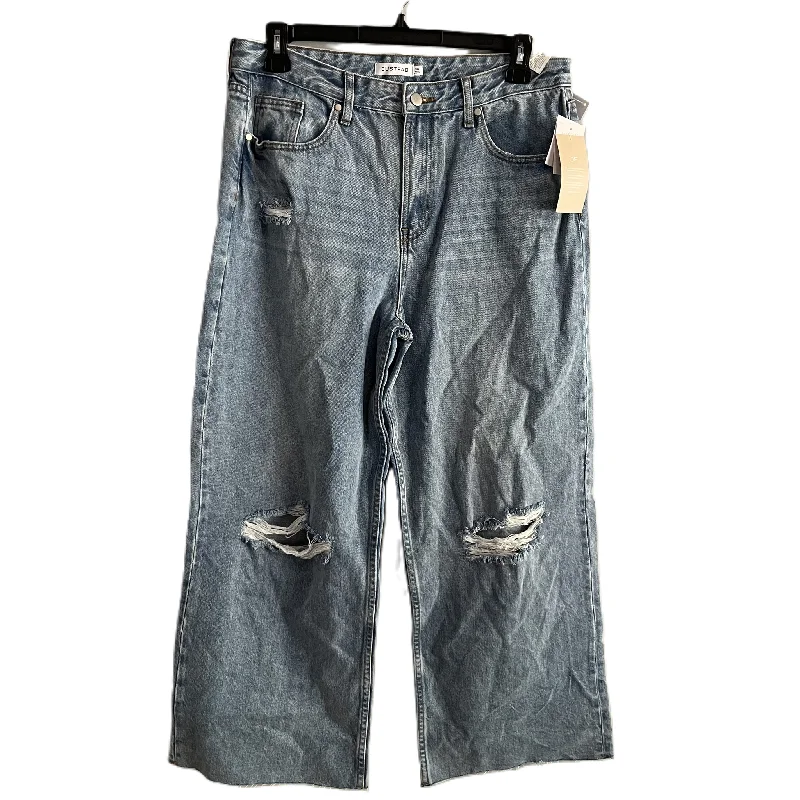 Jeans Wide Leg By Just Fab In Blue Denim, Size: 14 Trendy Women's 