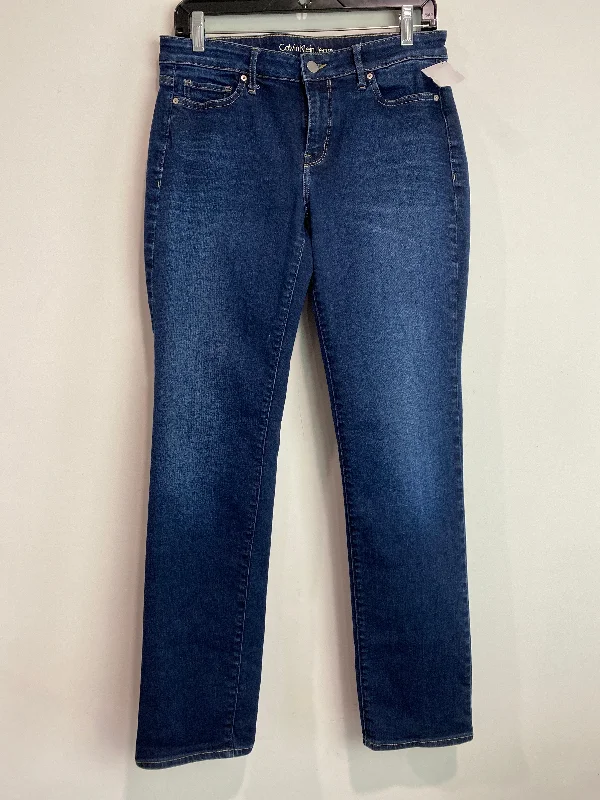 Jeans Straight By Calvin Klein In Blue Denim, Size: 8 Compression