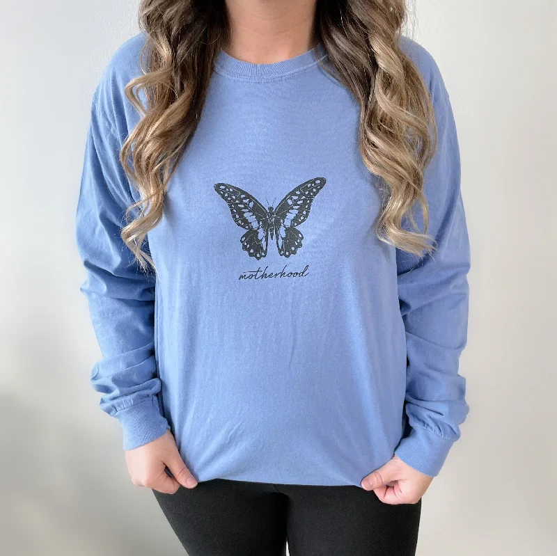 Butterfly • Periwinkle Long Sleeve Casual Women's Loose - fitting