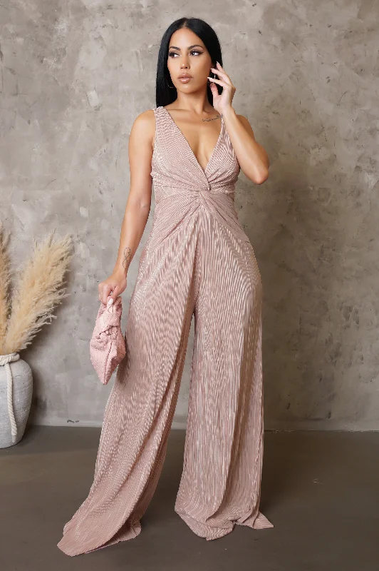RESTOCK!! Here With You Jumpsuit - Light Pink Feminine Women's Soft 
