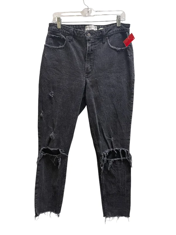 Jeans Boyfriend By Abercrombie And Fitch In Black, Size: 10 Sophisticated Women's Tailored