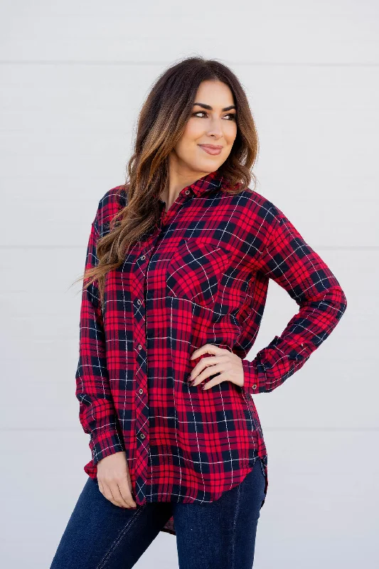 Pretty In Plaid Tunic Blouse Scandinavian