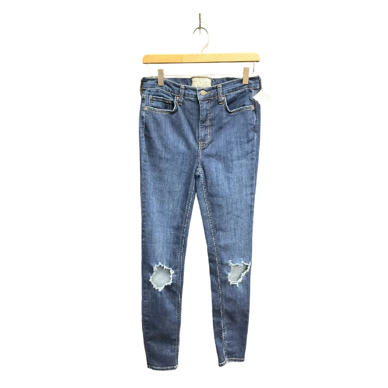 Jeans Skinny By Free People In Blue Denim, Size: 6 Sharp Women's Italian