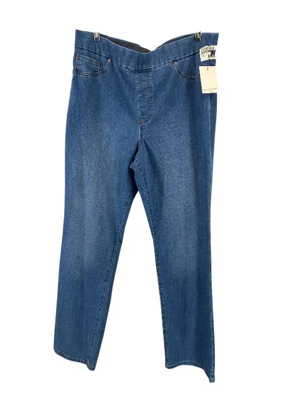 Jeans Straight By Kim Rogers In Blue Denim, Size: 14 Monochromatic All - in - one
