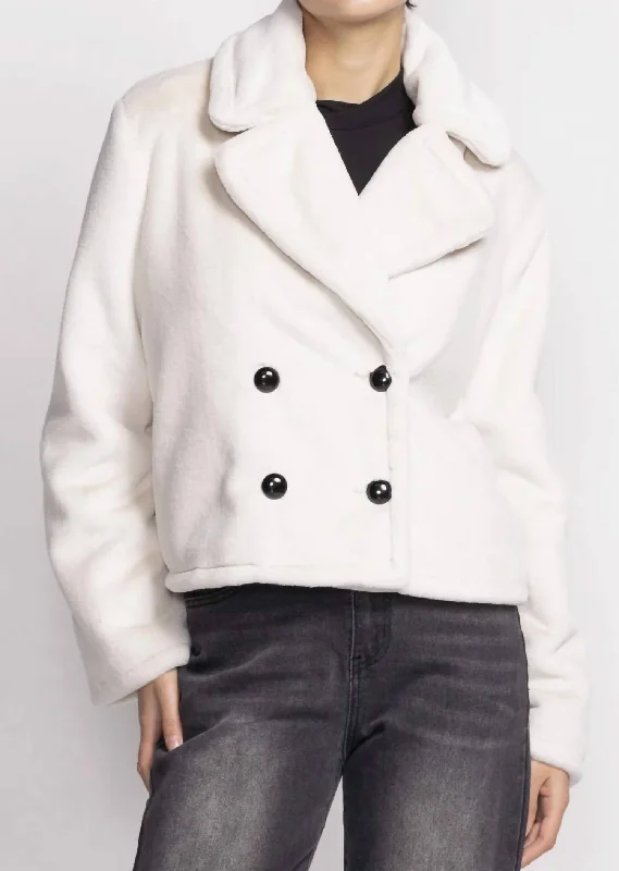 Raquel Coat In White Monochromatic All - in - one