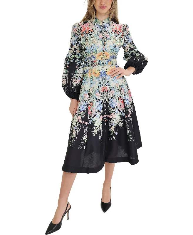 Floral Print Midi Dress Sophisticated Women's 