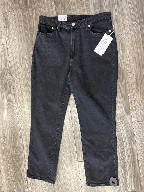 Jeans Boyfriend By H&m In Black, Size: 14 Feminine Women's Style 