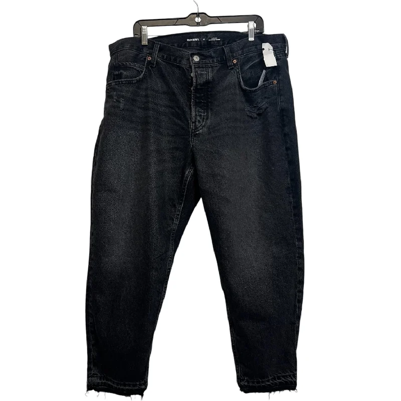 High rise slouchy taper Jeans By Old Navy In Black, Size: 16 Monochromatic Office Style